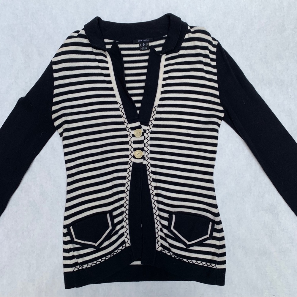 Pink Tartan cotton striped sweater, size small